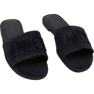 DKNY Willow Slide Sandals Black Logo Strap Women US 9.5M EU 40.5